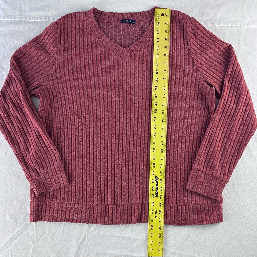 Sampeel‎ Ribbed Knit V-Neck Sweater – XX - Picture 7 of 9